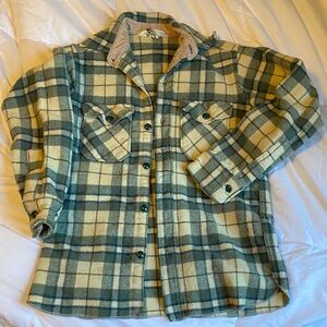 Woolrich Green and Cream Plaid Shirt